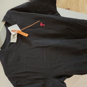 AMI Paris Ami de Coeur Logo-Embroidered Crewneck T-Shirt